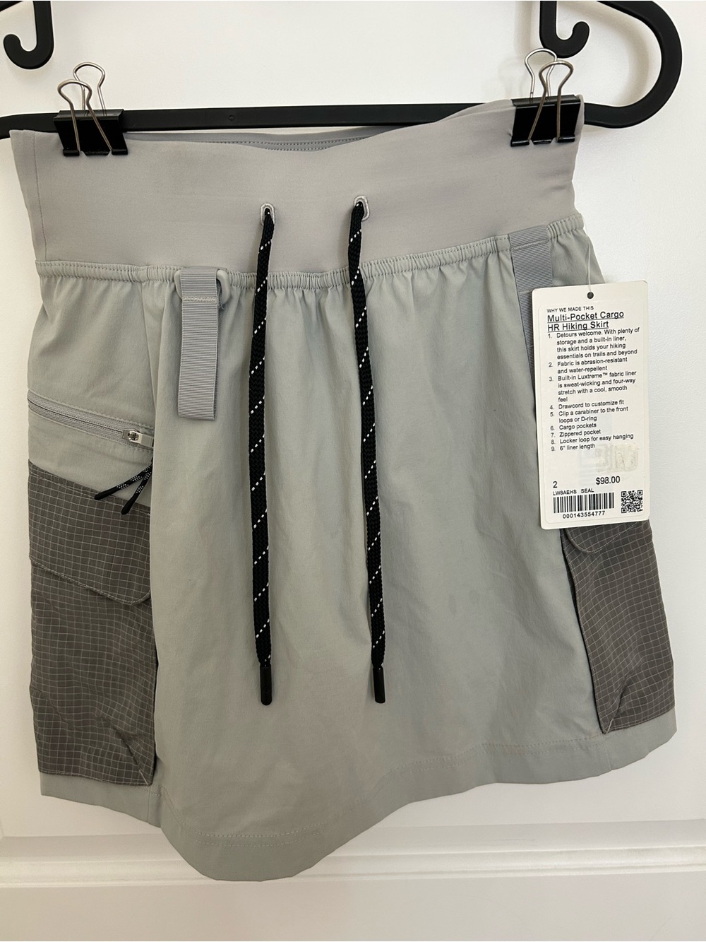 lululemon athletica Light Gray Cargo Hiking Skirt